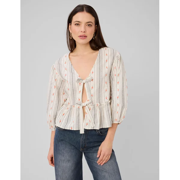 Blouse imprimée à nouer Multicolore