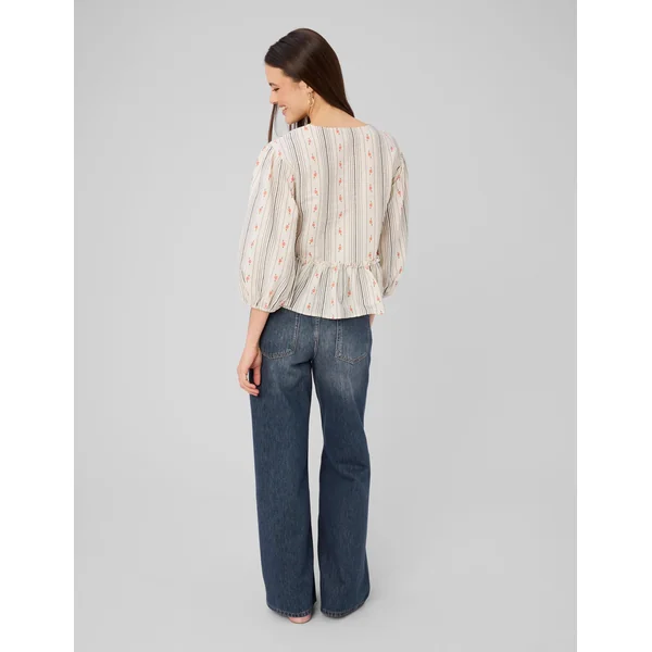 Blouse imprimée à nouer Multicolore