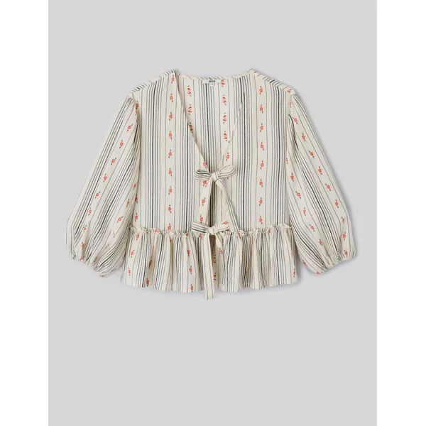Blouse imprimée à nouer Multicolore