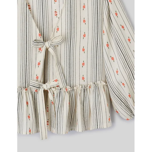 Blouse imprimée à nouer Multicolore