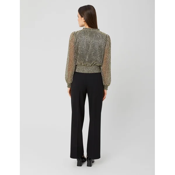 Blouse plissée pailletée Noir