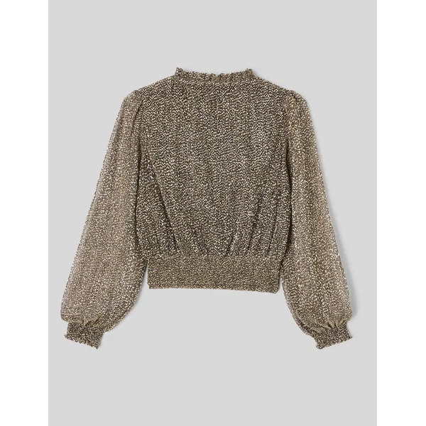 Blouse plissée pailletée Noir