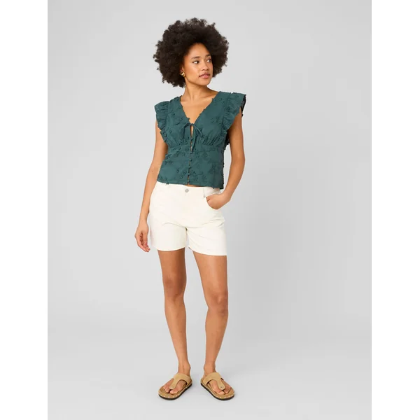Blouse sans manches en broderie 3D Vert