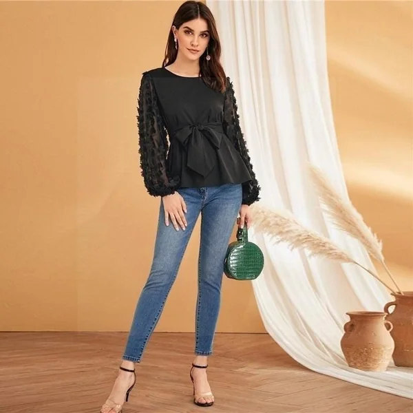 Blouse style bohème noire