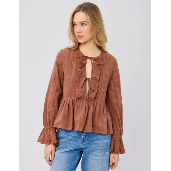 Blouse à nouer Camel