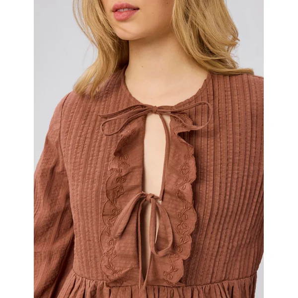 Blouse à nouer Camel