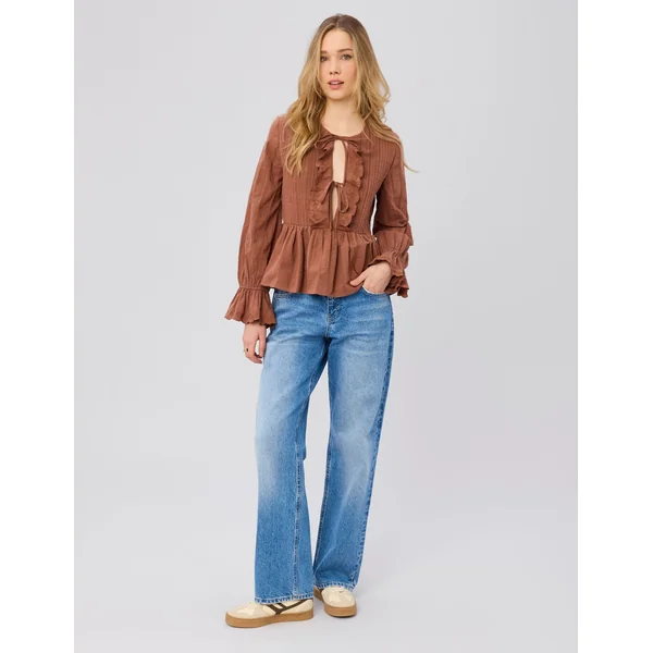 Blouse à nouer Camel