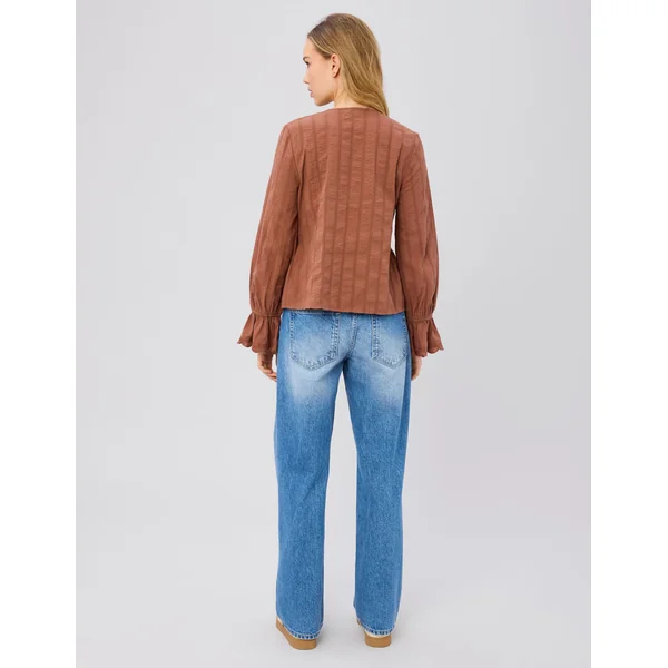 Blouse à nouer Camel