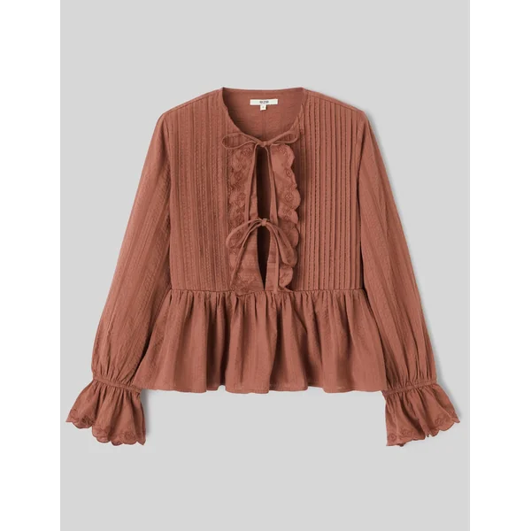 Blouse à nouer Camel