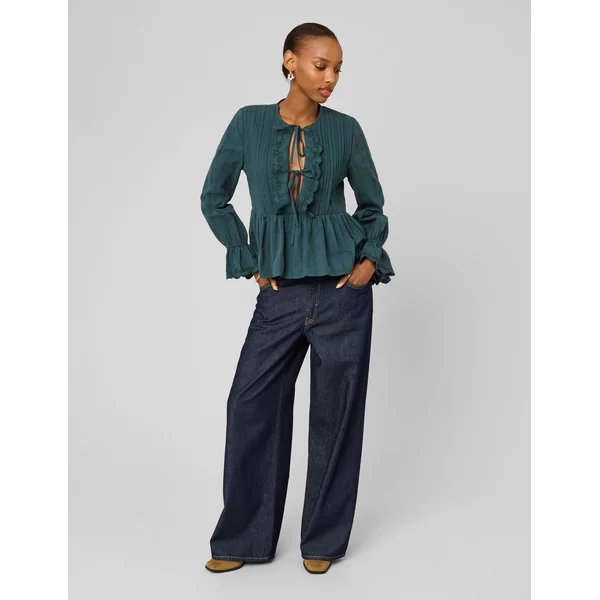 Blouse à nouer Vert