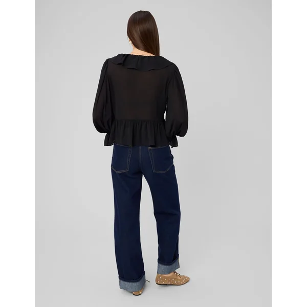 Blouse à volants Noir