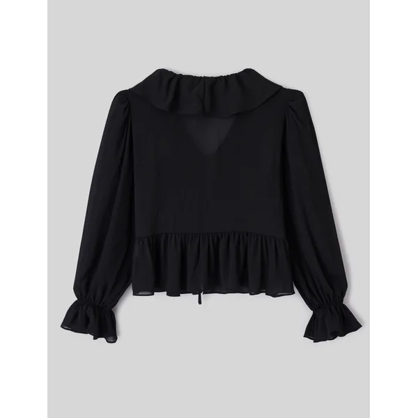 Blouse à volants Noir