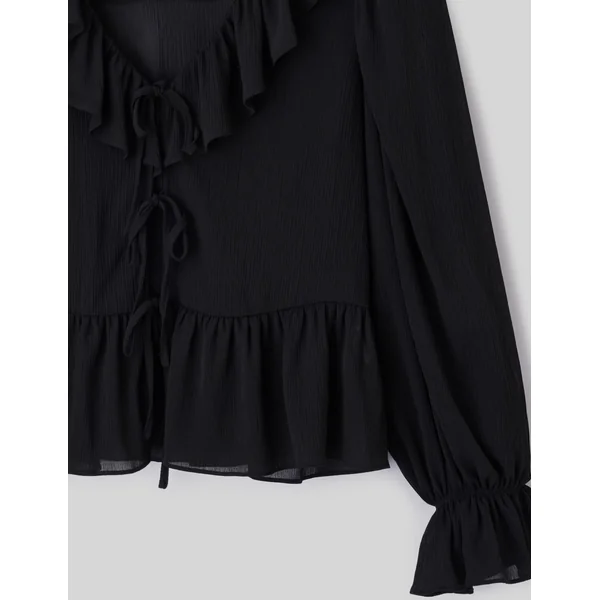 Blouse à volants Noir