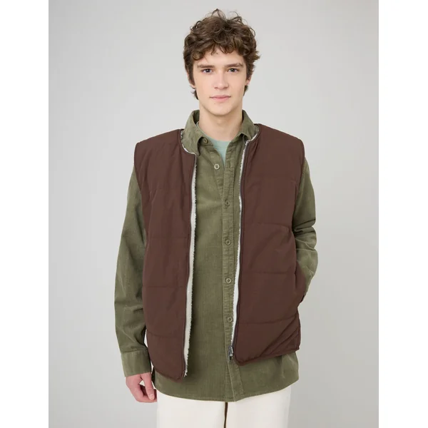 Blouson sans manches réversible Naturel