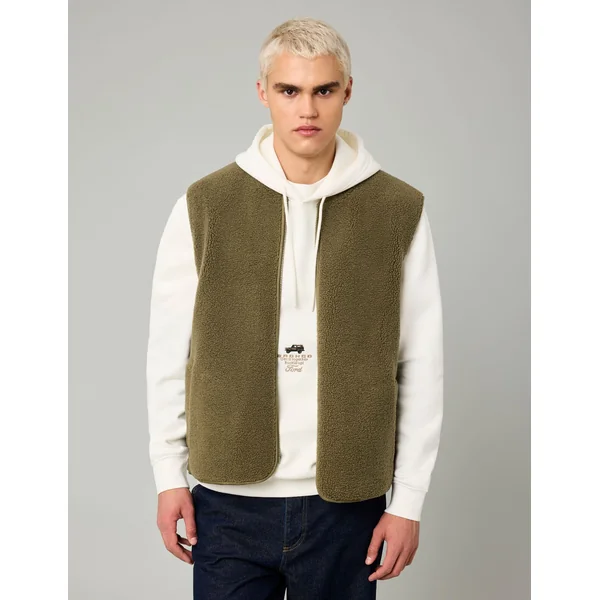 Blouson sans manches sherpa Vert Kaki