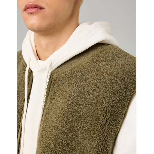 Blouson sans manches sherpa Vert Kaki