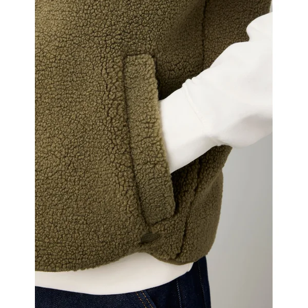 Blouson sans manches sherpa Vert Kaki