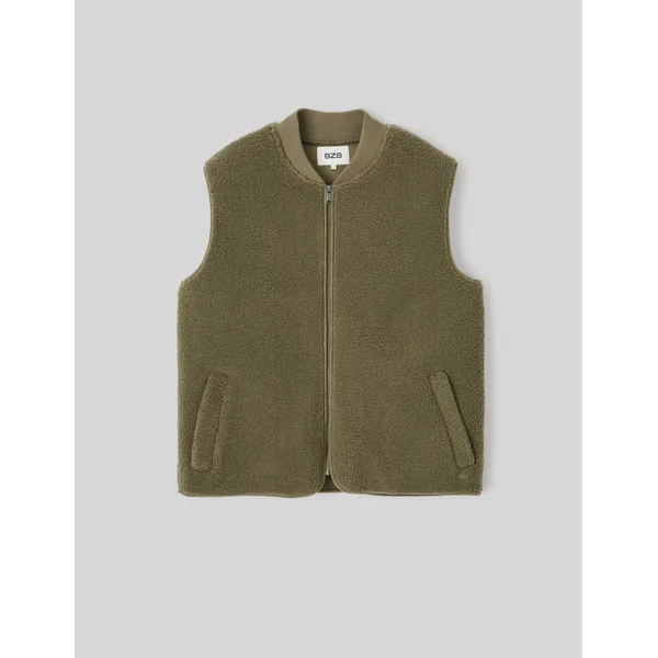 Blouson sans manches sherpa Vert Kaki
