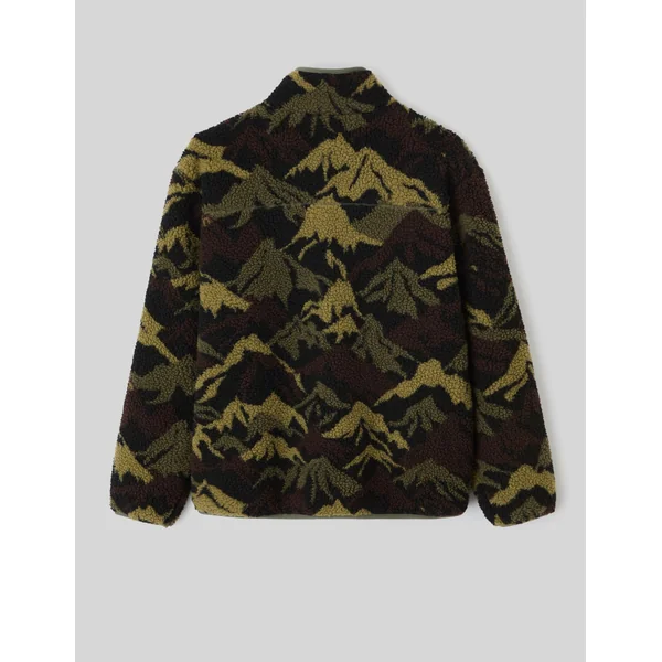 Blouson zippé imprimé sherpa Vert kaki