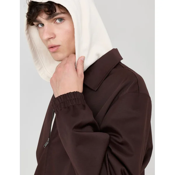 Blouson zippé Marron foncée
