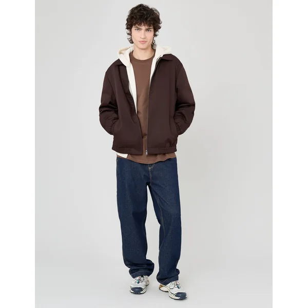 Blouson zippé Marron foncée