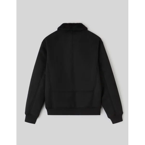 Blouson zippé peau retournée Noir