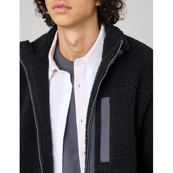 Blouson zippé sherpa Noir
