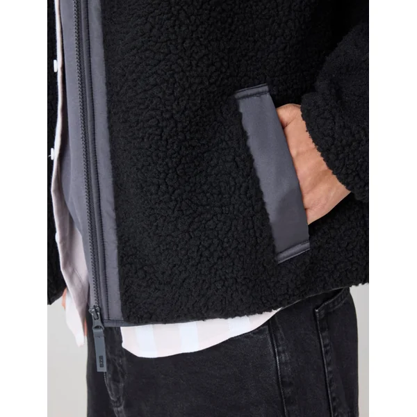 Blouson zippé sherpa Noir