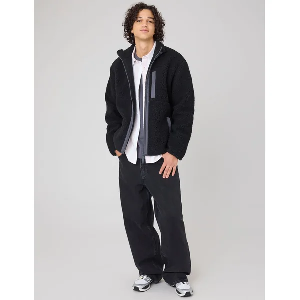 Blouson zippé sherpa Noir