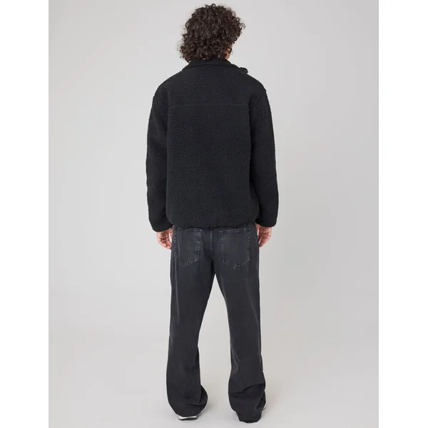 Blouson zippé sherpa Noir