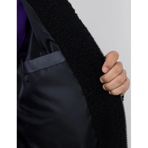 Blouson zippé sherpa Noir