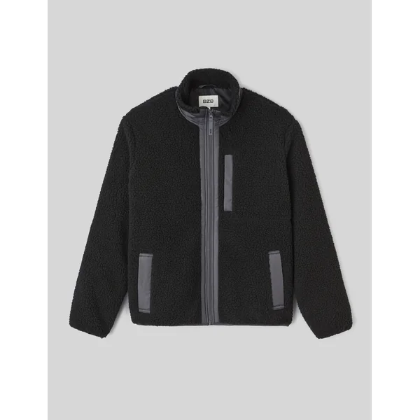 Blouson zippé sherpa Noir