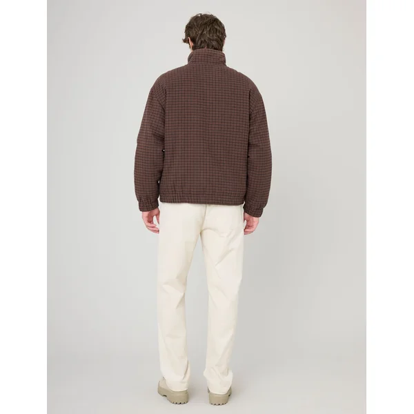Blouson zippé à carreaux Marron foncée