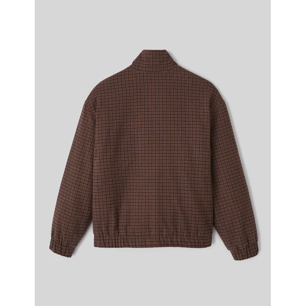 Blouson zippé à carreaux Marron foncée