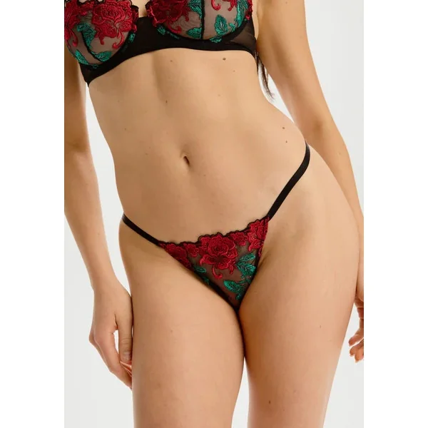 Blush - Culotte tanga en dentelle Noir Medium Carmen