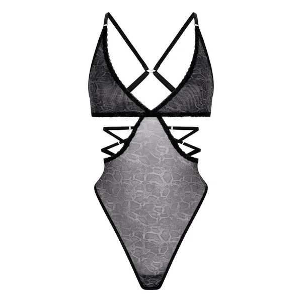 Body Azula à Découpes et Imprimé Serpent - Gris