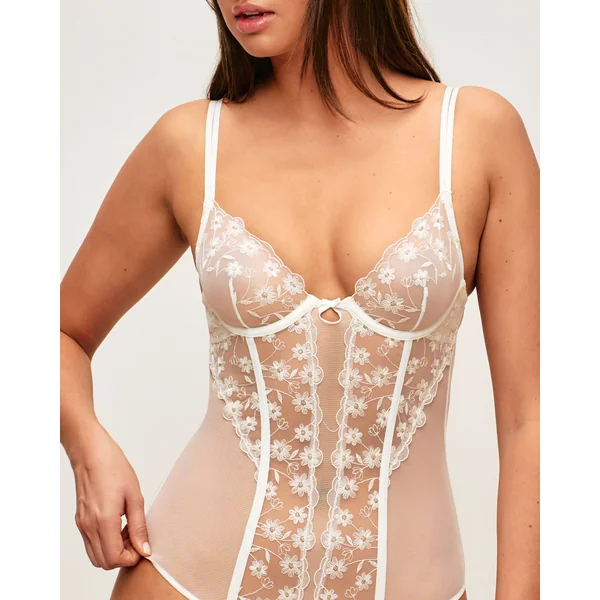 Body corbeille avec broderies florales