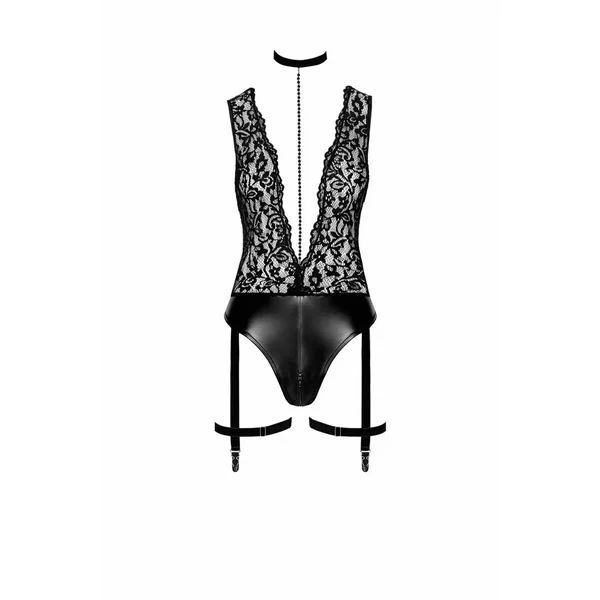 Body décolleté & jarretelles F297