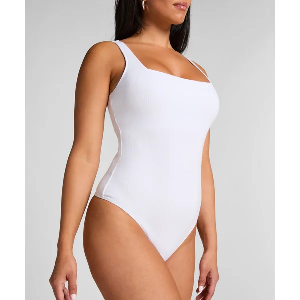 Body en coton côtelé - Blanc