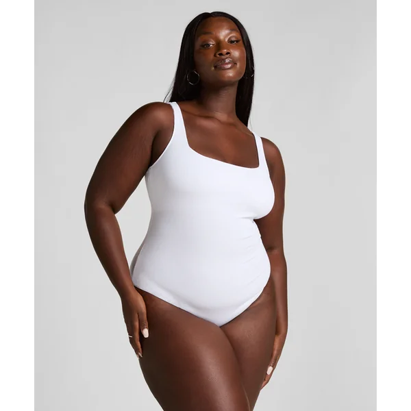 Body en coton côtelé - Blanc