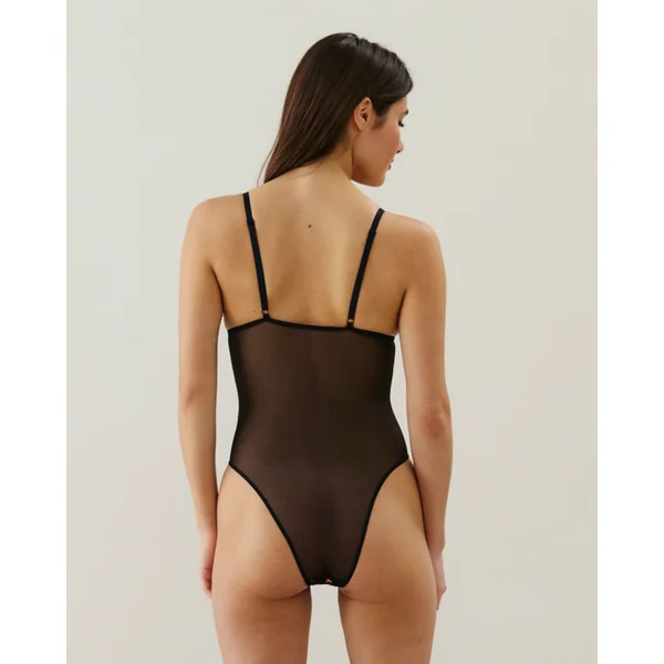 Body en tulle avec broderies
