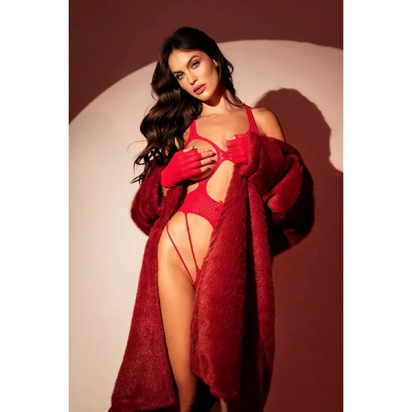 Body résille rouge + gants