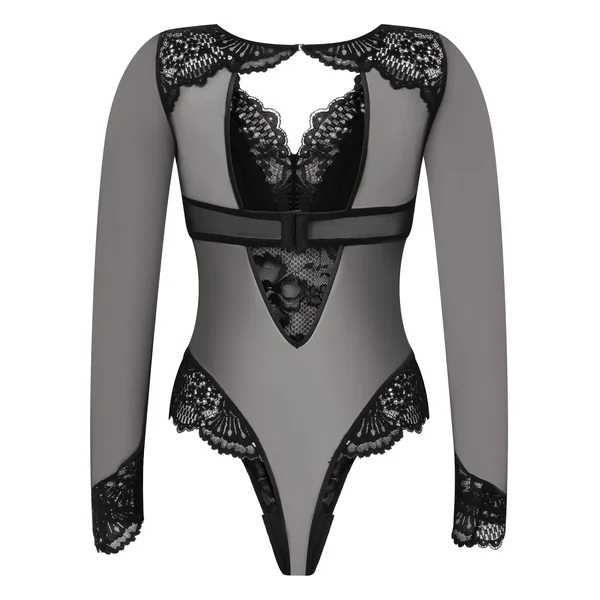Body à manches longues Essie - Noir