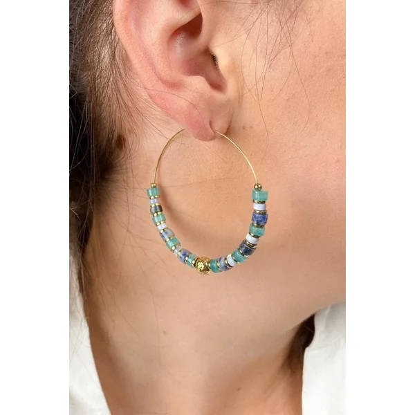 Boucles d’oreilles Créole Pierres
