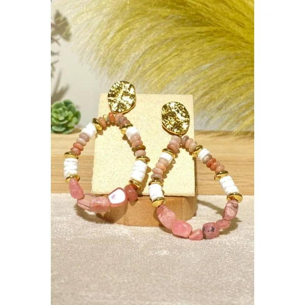Boucles d’Oreilles Pendantes Pierres