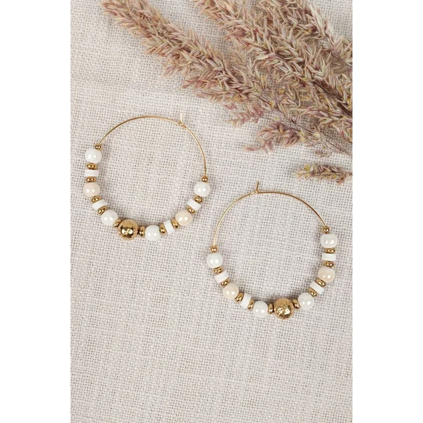 Boucles d’oreilles Perles Blanches