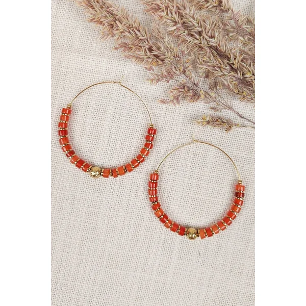 Boucles d’oreilles Pierres Rouges