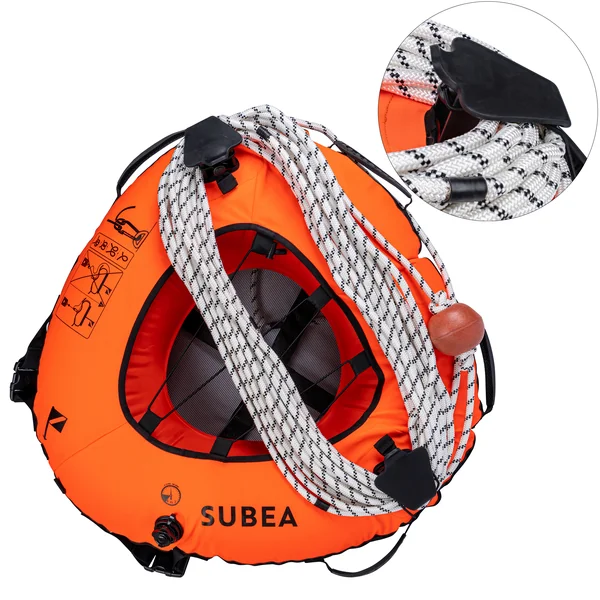 Bouée d'apnée FRD 500 Deep 20 pour un atelier jusqu'à 20M (corde comprise).
