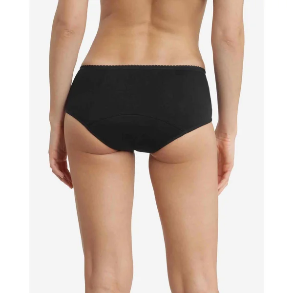 Boxer menstruel bio flux abondant - Noir en coton Dim