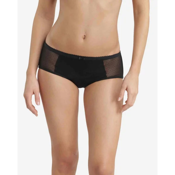 Boxer menstruel bio flux moyen - Noir en coton Dim